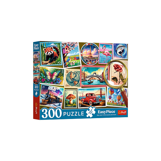 Trefl Puzzle Poštovní známky 300dílků 60x40cm v krabici 34x26x5cm Trefl Puzzle Poštovní známky 300dílků 60x40cm v krabici 34x26x5cm