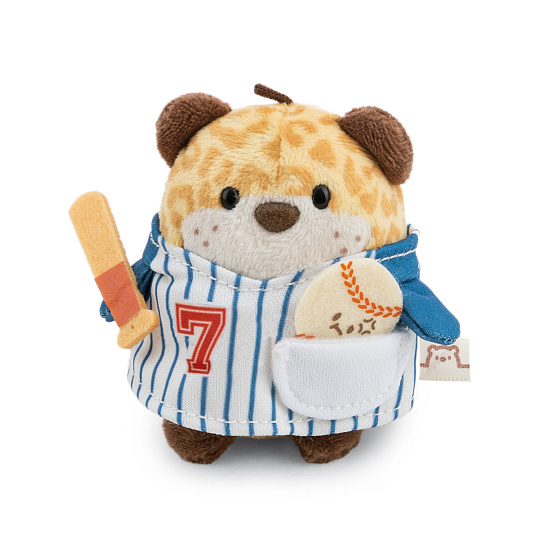 NICI plyš MyMochi Leopard Ichiro 8 cm s míčkem a kostýmem baseballového hráče, dárkové balení