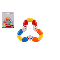 Teddies Chrastítko/kousátko trojúhelník flexibilní plast 10x10cm na kartě 0m+