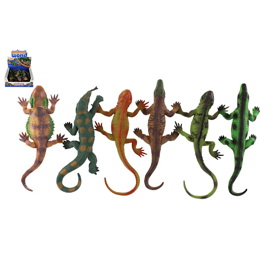 Teddies Zvířátko ještěři s přísavkou guma 22cm mix druhů