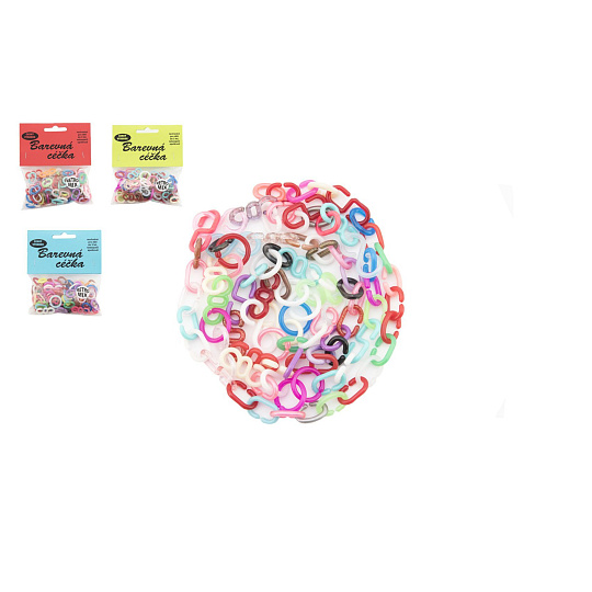 Céčka barevná 25g retro mix plast v sáčku 10x11cm