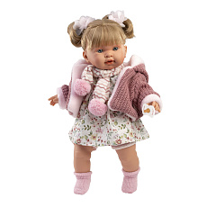 Rappa Llorens 42286 ALEXANDRA - realistická panenka se zvuky a měkkým látkovým tělem - 42 cm