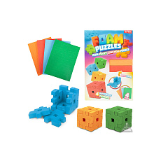 Stavebnice puzzle 3D pěnové kostka v krabici 18,5x28x3cm