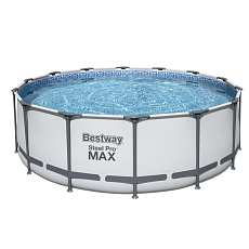Bestway Nadzemní bazén kulatý Steel Pro MAX, kartušová filtrace, schůdky, plachta, průměr 4,27m, výška 1,22m