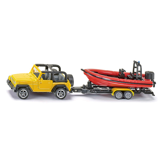 SIKU 1658 Blister - Jeep se člunem