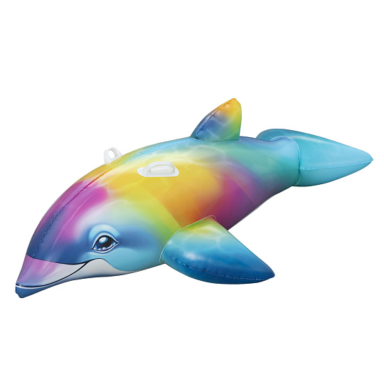 Bestway Nafukovací duhový delfín s úchyty Dolphin Daydream - 173 x 84 x 46 cm
