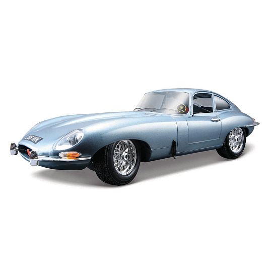 Bburago - Auta HOBBY- Jaguar E-type Coupe, metalic modrá, 1:18