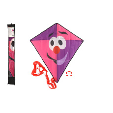 Drak létající klaun nylon 78x86cm růžovo-fialový v látkovém sáčku 11x90x2cm Drak létající klaun nylon 78x86cm růžovo-fialový v látkovém sáčku 11x90x2cm