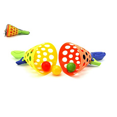 Teddies Catch ball hra 2ks + 3 míčky plast 19cm v síťce