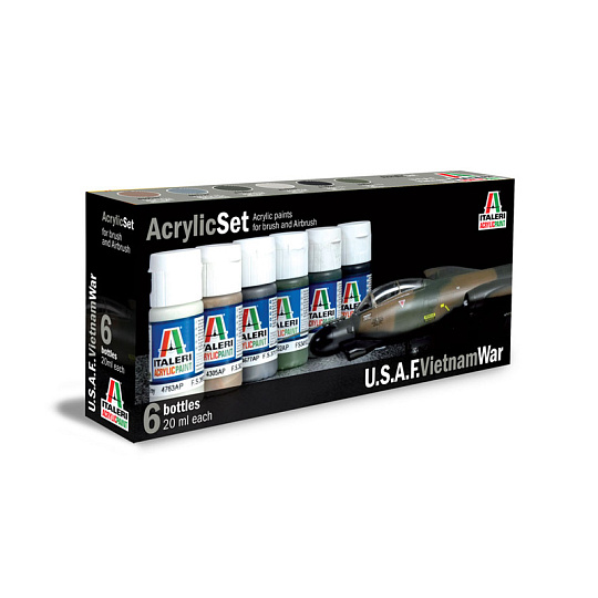 Italeri Sada akrylových barev 443AP - U.S.A.F. VIETNAM WAR 6 ks