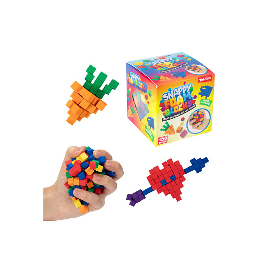 Teddies Stavebnice mini kostičky pěnové samolepící v krabičce 8x8x8cm