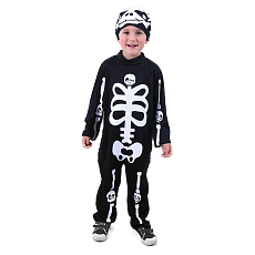 Rappa Dětský kostým kostlivec s čepicí (M)