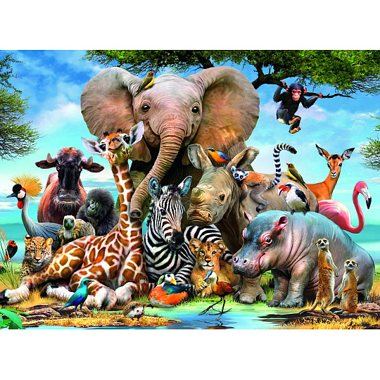 Ravensburger puzzle Afričtí přátelé 300d