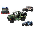 Teddies Auto Kinsmart Jeep Wrangler Camo Edition kov/plast 13cm 3 barvy na zpětné natažení