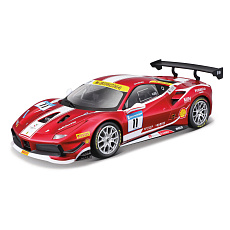 Bburago - RACING, MODEL KIT, Ferrari 488 Challange - Formula Racing 2017, tmavě červená, 1:24