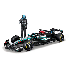 Bburago - RACE F1 s figurkou jezdce, Mercedes-AMG Petronas W15 (2024), #63 George Russell, 1:24