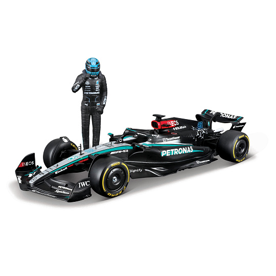 Bburago - RACE F1 s figurkou jezdce, Mercedes-AMG Petronas W15 (2024), #63 George Russell, 1:24 Bburago - RACE F1 s figurkou jezdce, Mercedes-AMG Petronas W15 (2024), #63 George Russell, 1:24