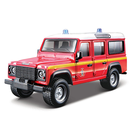 Bburago - EMERGENCY Vozidlo záchranné služby - Land Rover Defender 110, Hasiči, 1:50 Bburago - EMERGENCY Vozidlo záchranné služby - Land Rover Defender 110, Hasiči, 1:50