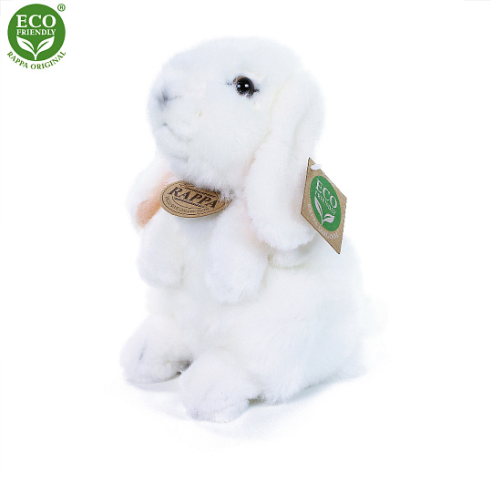 Rappa Plyšový králík bílý stojící 18 cm ECO-FRIENDLY