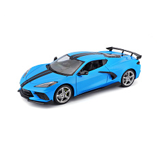 Maisto - 2020 Chevrolet Corvette Stingray Coupe (High Wing), modrá, 1:18 Maisto - 2020 Chevrolet Corvette Stingray Coupe (High Wing), modrá, 1:18