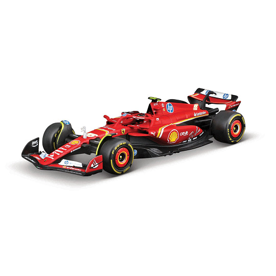 Bburago - RACE Formule F1 v dekorativním boxu, Ferrari SF-24 (2024), # 55 Carlos Sainz, 1:43