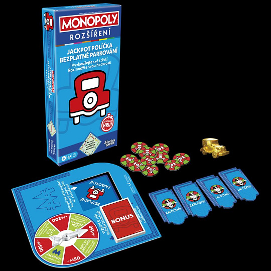 HASBRO - MONOPOLY ROZŠÍŘENÍ JACKPOT, bezplatné parkování CZ verze