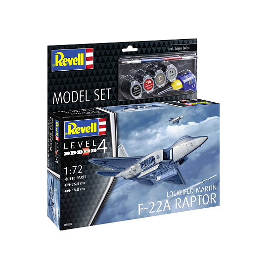 Revell ModelSet letadlo 63858 - Lockheed Martin F-22A Raptor (1:72)