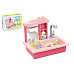 Teddies Dřez na mytí nádobí růžový + kohoutek na vodu na baterie plast s doplňky v krabici 46x28x12cm