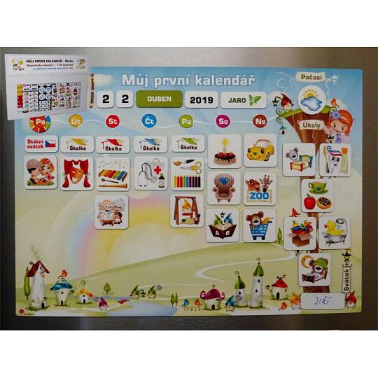 Teddies Kalendář magnetický - Školka 114ks magnetek v kartonu 45x32x1cm