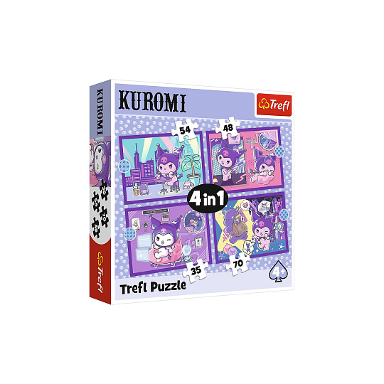 Puzzle 4v1 Den s Kuromi v krabici 28x28x6cm