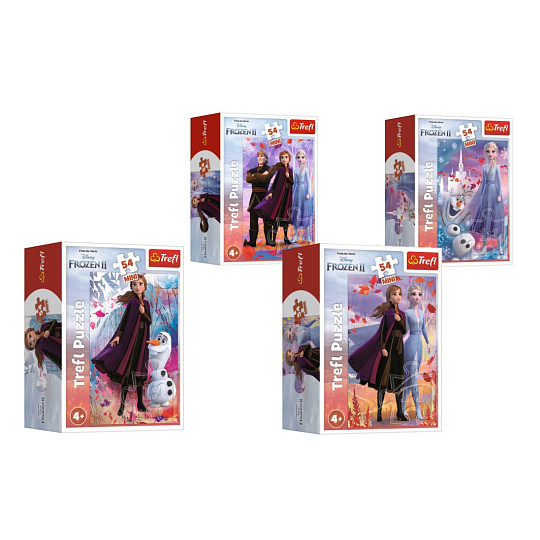 Trefl Puzzle mini 54 dílků Ledové království II/Frozen II, 4 druhy