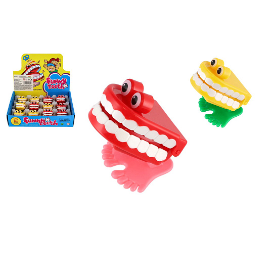 Teddies Zuby skákací na natažení plast 5cm 2 barvy Teddies Zuby skákací na natažení plast 5cm 2 barvy