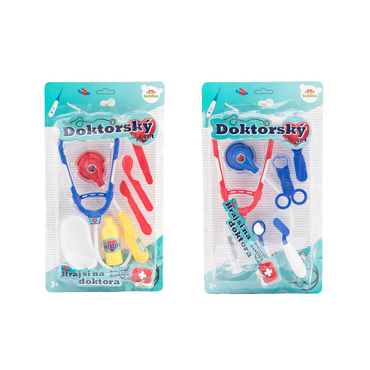 Teddies Sada doktor/lékař plast 2 druhy na kartě 20x36x4cm