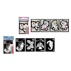 SMT Creatoys Popcornový obrázek s fixy mini 9,5x16cm mix druhů v sáčku