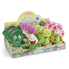 NICI DISPLAY assort plyš Veselé květiny 18 cm, GREEN