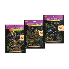 SMT Creatoys Škrabací obrázek duhový A4 23x32cm 3 druhy SMT Creatoys Škrabací obrázek duhový A4 23x32cm 3 druhy