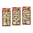 Zvířátka nalepovací na zeď/strop plast svítící ve tmě plast 3 druhy na kartě 15x32,5cm