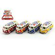 Teddies Autobus Kinsmart Volkswagen Classical kov 13cm na zpětné natažení asst 4 barvy