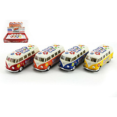 Teddies Autobus Kinsmart Volkswagen Classical kov 13cm na zpětné natažení asst 4 barvy