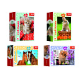 Trefl Minipuzzle 54 dílků Zvířátka - mláďata 4 druhy v krabičce 9x6,5x4cm