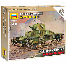 Zvezda Wargames (WWII) tank 6191 - British Light Tank "Matilda Mk I" (1:100)