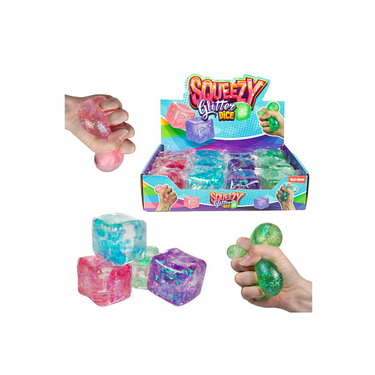 Teddies Kostka antistresová mačkací sliz 6x6cm 4 barvy