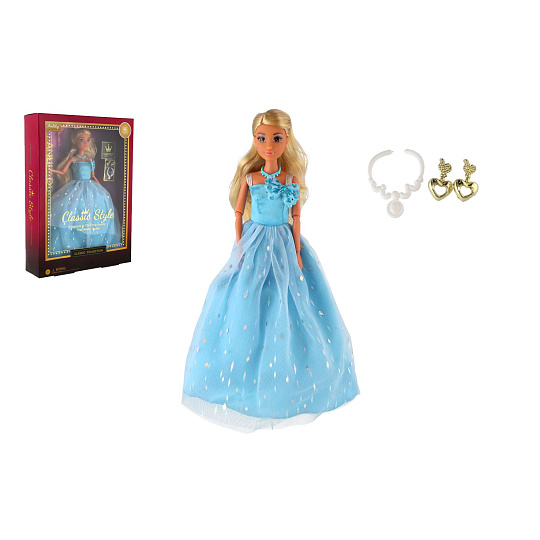 Panenka Anlily kloubová plast 30cm ve večerních šatech v krabici 24x33x7cm