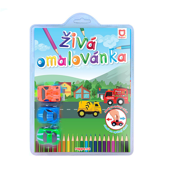 Rappa Živá omalovánka závodní auta 3 ks Rappa Živá omalovánka závodní auta 3 ks