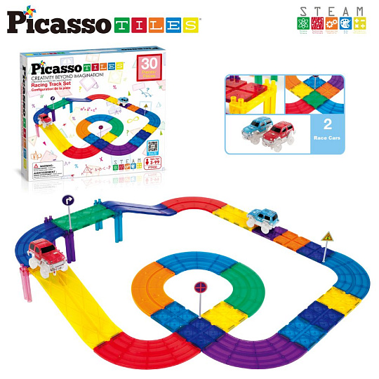ORBICO Picasso stavebnice, Závodní dráha s autíčky, 30 KS