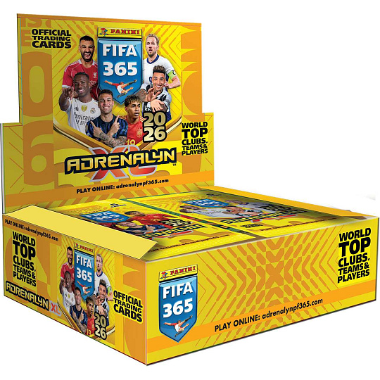 PANINI FIFA 365 2025/2026 - ADRENALYN - karty - BOX (24 ks) PANINI FIFA 365 2025/2026 - ADRENALYN - karty - BOX (24 ks)