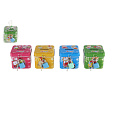 Teddies Pokladnička se zámkem plechová kostka 7x6cm 4 barvy