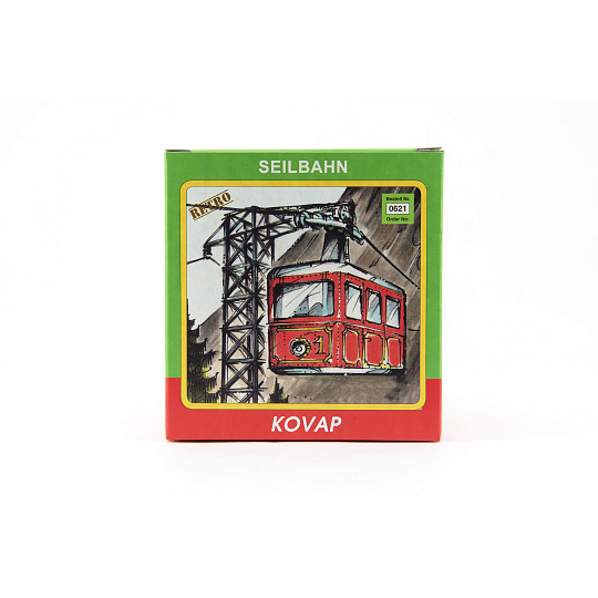 Kovap Lanovka červená na klíček kov 10x7,5cm v krabičce - červená Kovap Lanovka červená na klíček kov 10x7,5cm v krabičce - červená