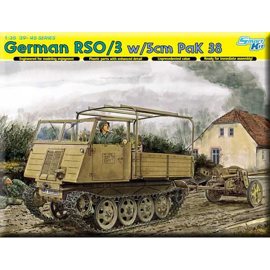 Dragon Model Kit military 6684 - GERMAN RSO/03 ARTILLERY TRACTOR w/5cm PaK 38 (SMART KIT) (1:35)