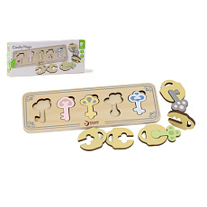 Skládanka/vkládačka klíče dřevo 11ks v krabičce 29x12x4cm 18m+